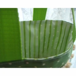 Ostertasche aus Stoff mit Bügelbild Hasen lesen Ostergeschichte grün weiß bunt