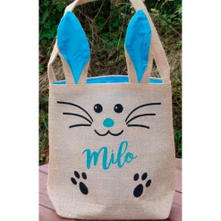 Ostertasche Jute personalisiert mit Namen - zum Eiersammeln und Verschenken zu Ostern
