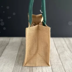 Ostertasche mit Namen | aus Jute mit Hasen-Anhänger | grün