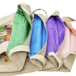 Ostertasche personalisierbar mit Namen, Text / 4 Farben / groß mit Ohren/Beutel/Tasche/Jute/Osterkorb Osterkörbchen Kind