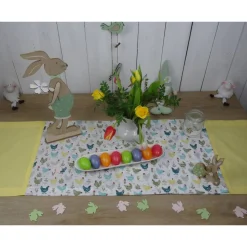 Ostertischdecke, Tischläufer bunte Hühner, Wunschgröße machbar
