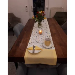 Ostertischdecke, Tischläufer bunte Hühner, Wunschgröße machbar