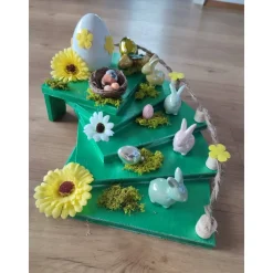 Ostertischdeko Ostertreppe Deko Handmade 30x25x25cm