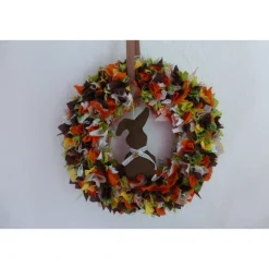 Oster-Türkranz 'Schoko' mit oder ohne Häschen, Stoffkranz, Türkranz, Frühlingsdeko, Türdekoration immerwährend