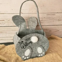 ovales, personalisiertes Osterkörbchen aus Filz Geschenktasche Geschenkbeutel Ostern