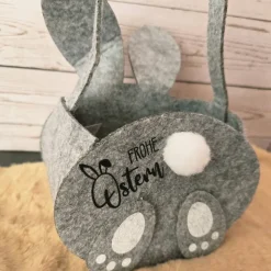 ovales, personalisiertes Osterkörbchen aus Filz Geschenktasche Geschenkbeutel Ostern