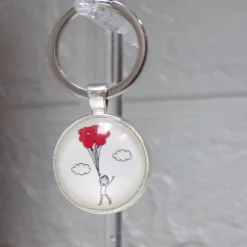 Paar Schlüsselanhänger Herz Set – Romantische Geschenkidee mit Luftballons & Personalisierung