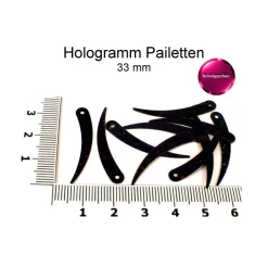 Pailetten - Hologramm - schwarz - ca. 33mm