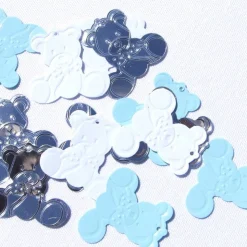 Pailletten Bär 3-farbiges Set Deko hellblau Taufe