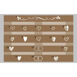 Palettenaufkleber für die Hochzeit - personalisiert - weiße/schwarze Schrift Herzen Datum Herzlich Willkommen Font 3