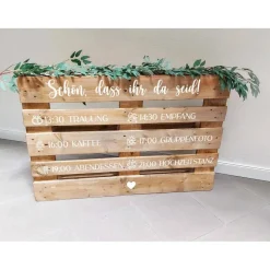 Palettenaufkleber Hochzeit Timeline & Icons – Personalisierte Aufkleber für Europaletten