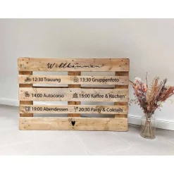 Palettenaufkleber Hochzeit Timeline & Icons – Personalisierte Aufkleber für Europaletten