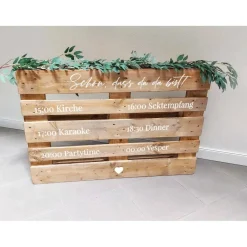 Palettenaufkleber Hochzeit Timeline & Icons – Personalisierte Aufkleber für Europaletten