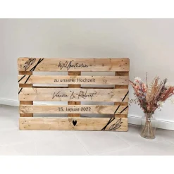 Palettenaufkleber Willkommen – 6 Designs für Hochzeit | Individuelle Hochzeitsaufkleber für Euro-Palette