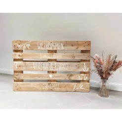 Palettenaufkleber Willkommen – 6 Designs für Hochzeit | Individuelle Hochzeitsaufkleber für Euro-Palette
