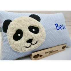 Pandakissen Namenskissen Taufkissen Kuschelkissen Kindergartenkissen Geburtsgeschenk Panda Pandabär