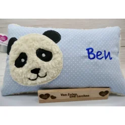 Pandakissen Namenskissen Taufkissen Kuschelkissen Kindergartenkissen Geburtsgeschenk Panda Pandabär