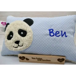 Pandakissen Namenskissen Taufkissen Kuschelkissen Kindergartenkissen Geburtsgeschenk Panda Pandabär