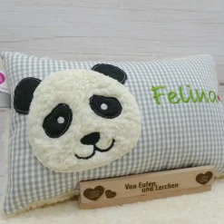 Pandakissen Namenskissen Taufkissen Kuschelkissen Kindergartenkissen Geburtsgeschenk Panda Pandabär