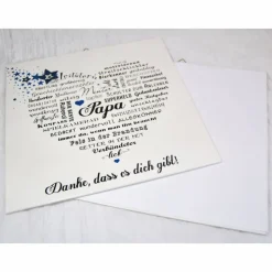 Papa Papi Vater Vati Bild Wandbild Wortherz liebe Worte Geschenkidee Sterne Blau Weihnachten Weihnachtsgeschenk Geschenk Vatertag