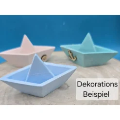 Papierboot aus Raysin in Pastell – Maritime Tischdeko handgemacht