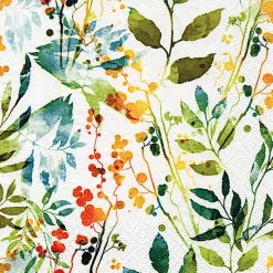 Papierservietten Boho Leaves & Herbs bunt