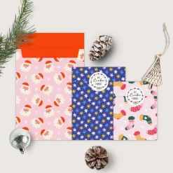 Papiertüten Set *Santa is coming* / Motiv 3 / Flachbeutel in versch. Größen für Advent und Weihnachten