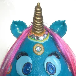 Pappmache-Ei THORAL Unicorn XXL Osterei aus Pappmachè handgefertigt es Unikat Einhorn Ostergeschenk Skulptur