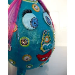 Pappmache-Ei THORAL Unicorn XXL Osterei aus Pappmachè handgefertigt es Unikat Einhorn Ostergeschenk Skulptur