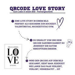 Partnergeschenk | Personalisiertes QrCode Bild | Geschenk Brautpaar | Hochzeit Jubiläum