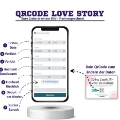 Partnergeschenk | Personalisiertes QrCode Bild | Geschenk Brautpaar | Hochzeit Jubiläum