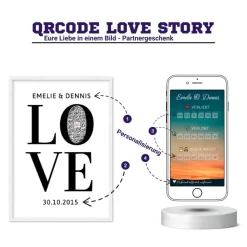 Partnergeschenk | Personalisiertes QrCode Bild | Geschenk Brautpaar | Hochzeit Jubiläum