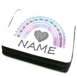 Pastell Regenbogen Federmäppchen inkl. Inhalt mit Name / personalisierbar