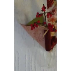 Patchwork kleiner Wandbehang Herz mit Reagenzglas für Valentin oder Muttertag