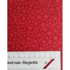 Patchworkstoff  - rot melierter Stoff mit bunten unregelmässigen Streifen, Bernatex