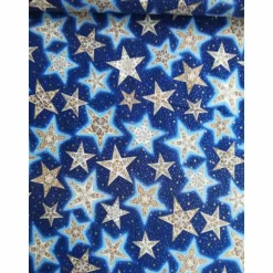 Patchworkstoff  Feine Goldpünktchen  auf blauem Hintergrund - Fabriquilt