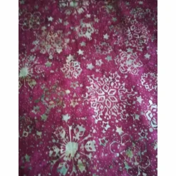 Patchworkstoff gebatikt, rot/beige mit Sternen, Hoffmann Fabric