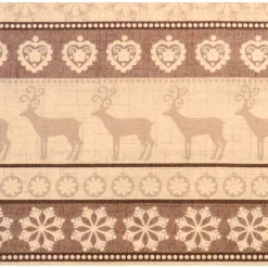 Patchworkstoff Scandi 2 Bordüre Stripe Elche, Kristalle Herzen