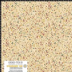 Patchworkstoff Star Springle, beiger Quiltstoff mit kleinen beigen und goldenen unregelmässigen Tupfen