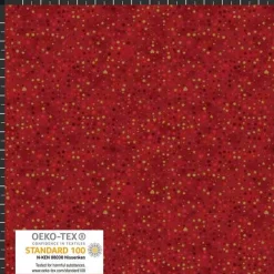 Patchworkstoff Star Springle,  grüner Quiltstoff mit verschiedenen goldenen Sterne