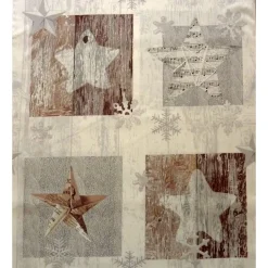 Patchworkstoff Stof Wooden Christmas Panel mit verschiedenen Sternmotiven #MS 15-100