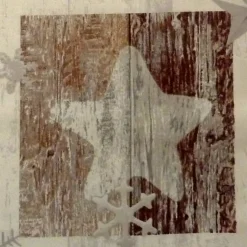 Patchworkstoff Stof Wooden Christmas Panel mit verschiedenen Sternmotiven #MS 15-100