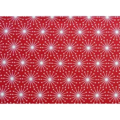 Patchworkstoff Tante Ema weihnachtliche, filigrane Kristalle in rot-grün auf weißem Hintergrund