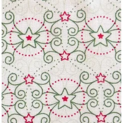 Patchworkstoff Tante Ema weihnachtliche, filigrane Kringel auf weißem Hintergrund