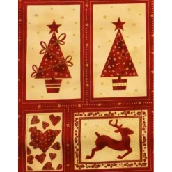 Patchworkstoff Weihnachtspanel Magic Moments of Christmas rot