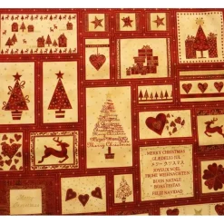 Patchworkstoff Weihnachtspanel Magic Moments of Christmas rot