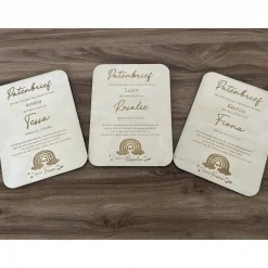 Patenbrief, personalisiert, Geschenk für die Patin/den Paten, Andenken, Taufgeschenk, Taufe, Taufpate (OHNE Trockenblume