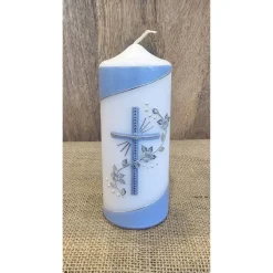 Patenkerze - Silber marmoriert 15x6 in verschiedenen Farben