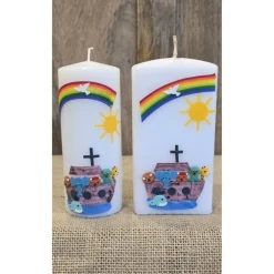 Patenkerze 15x6 - "Arche-Noah 3" - Rund oder Viereck.