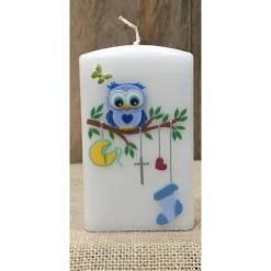 Patenkerze 15x6 - Eule -